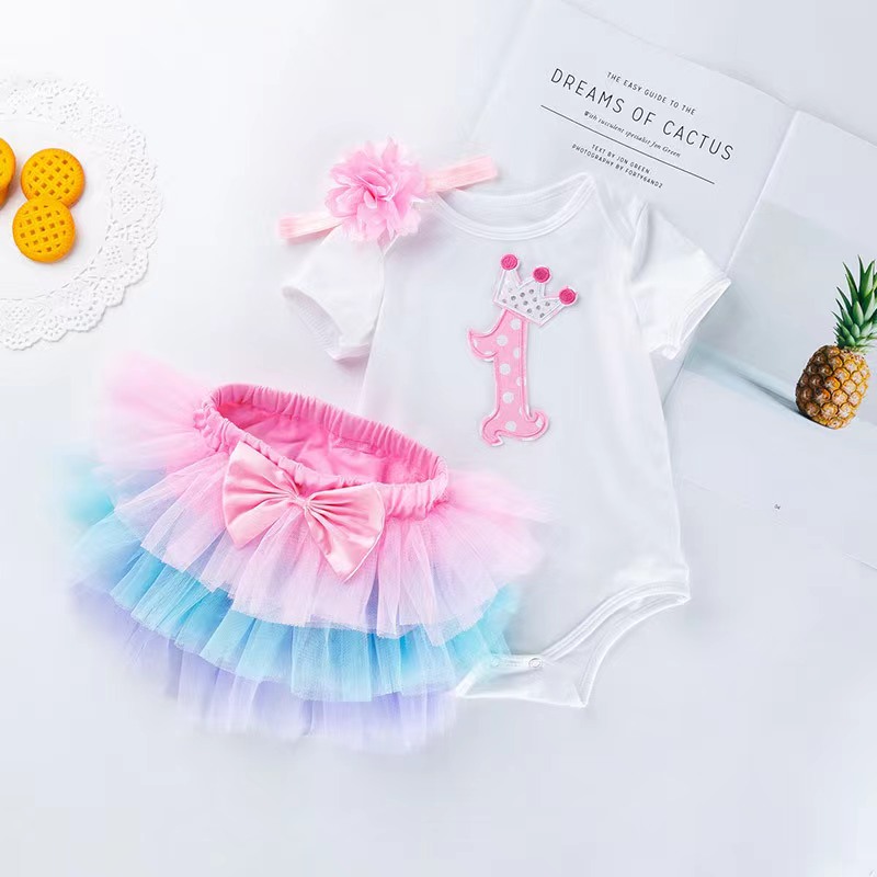 Baby Clothing Online - Tutu Baby Birthday Set Short Sleeve
