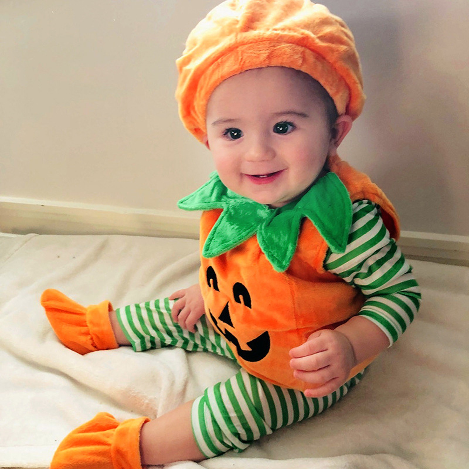 Baby Clothing Onesies - Halloween Pumpkin Costume Kids Children Hat