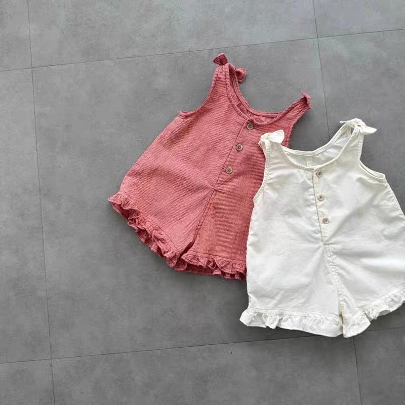 Baby Clothing Onesies - HY2831 Girls Summer Romper with Bib