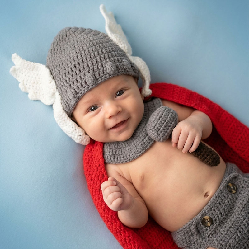 Baby Clothing Unisex - Newborn Photography Props Thor Baby Costume