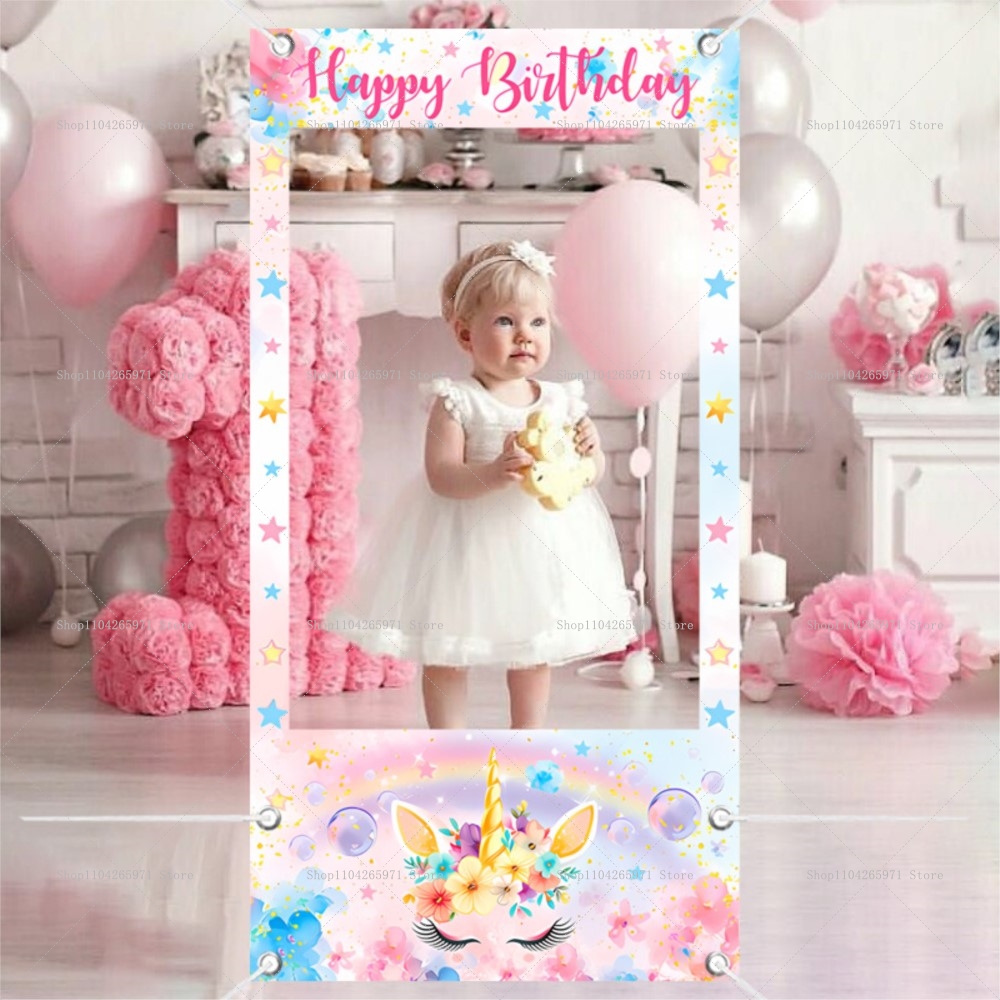 Unicorn Theme Photo Booth Fram - Baby Clothing Easter review and price