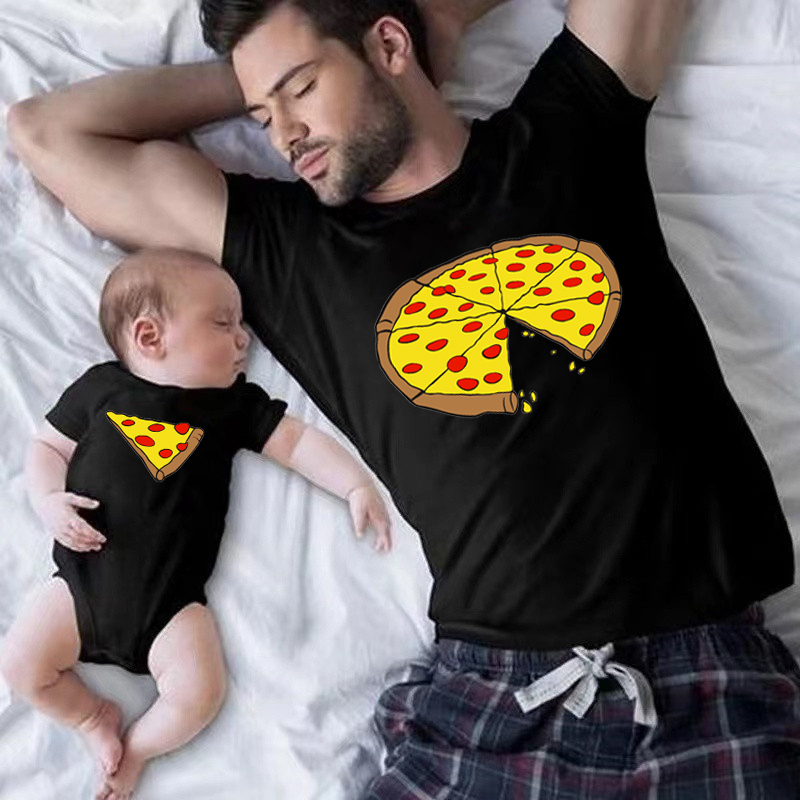 Funny Pizza Print Father Mothe - Baby Clothing For Sale review and price