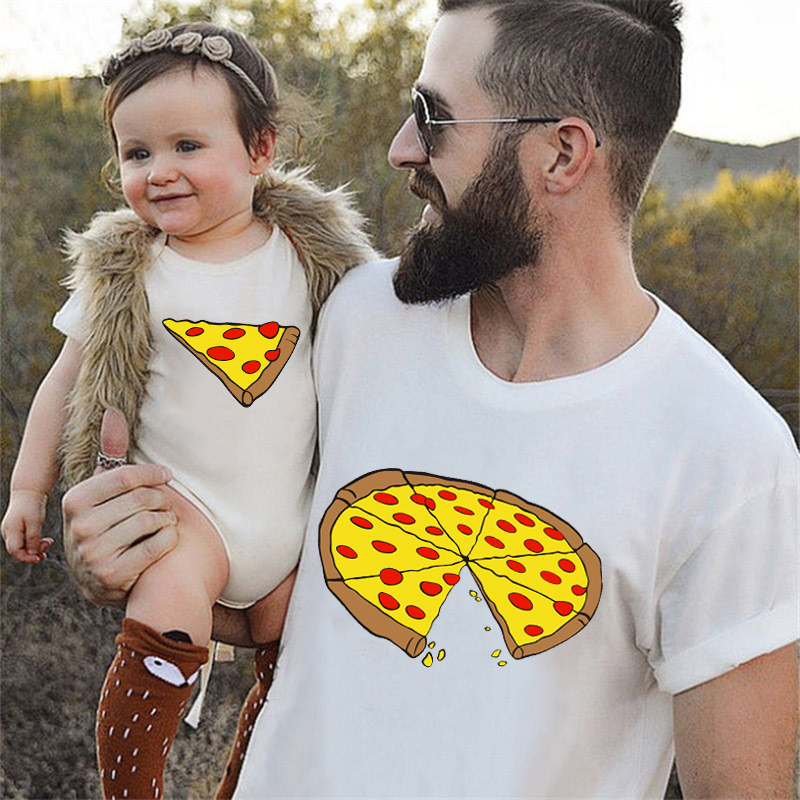 Funny Pizza Print Father Mothe - Baby Clothing For Sale review and price