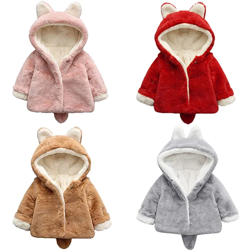 Cute Cat Ears Plush Baby Jacke - Baby Clothing Winter review and price