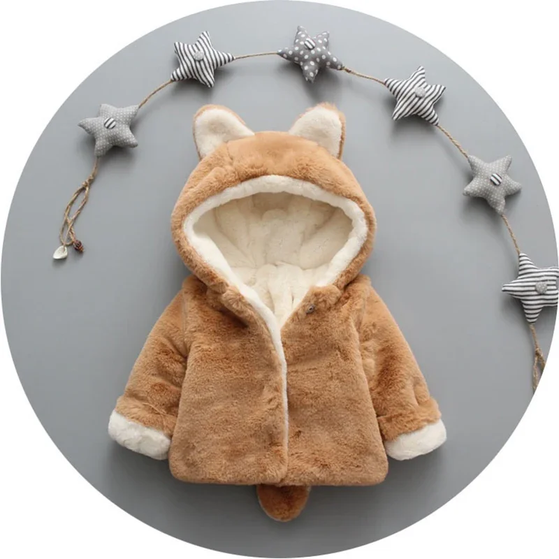 Cute Cat Ears Plush Baby Jacke - Baby Clothing Winter review and price