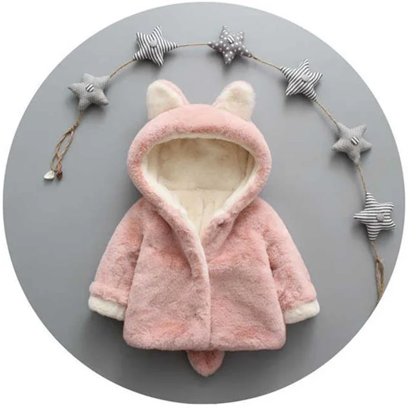 Cute Cat Ears Plush Baby Jacke - Baby Clothing Winter review and price