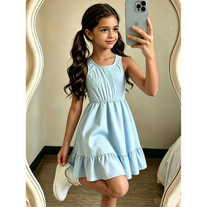 Baby Blue Color Sleeveless Rou - Baby Clothing Line review and price
