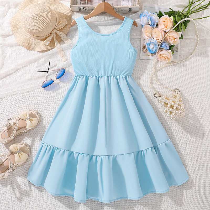 Baby Blue Color Sleeveless Rou - Baby Clothing Line review and price